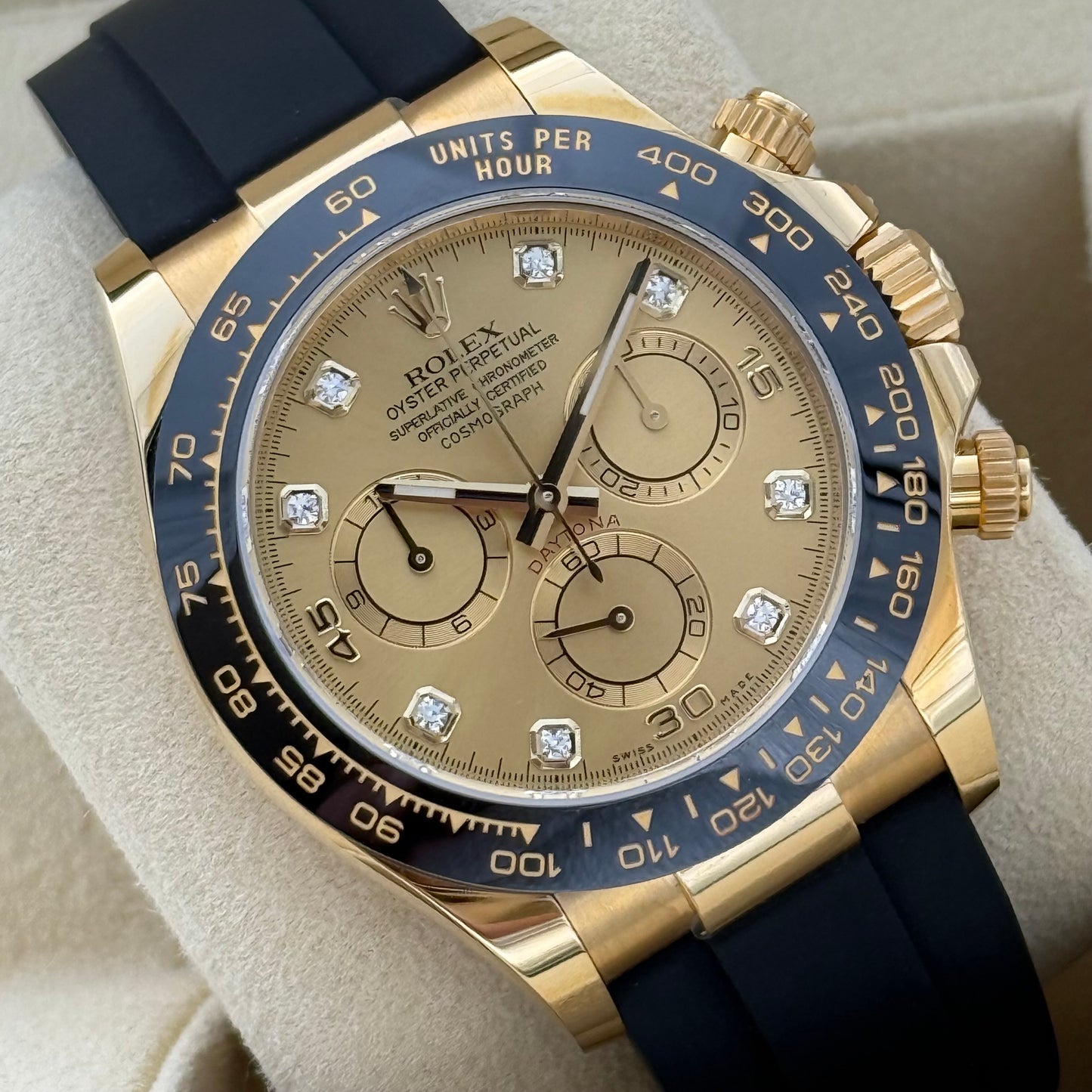 Daytona Oysterflex Diamanten, ungetragen