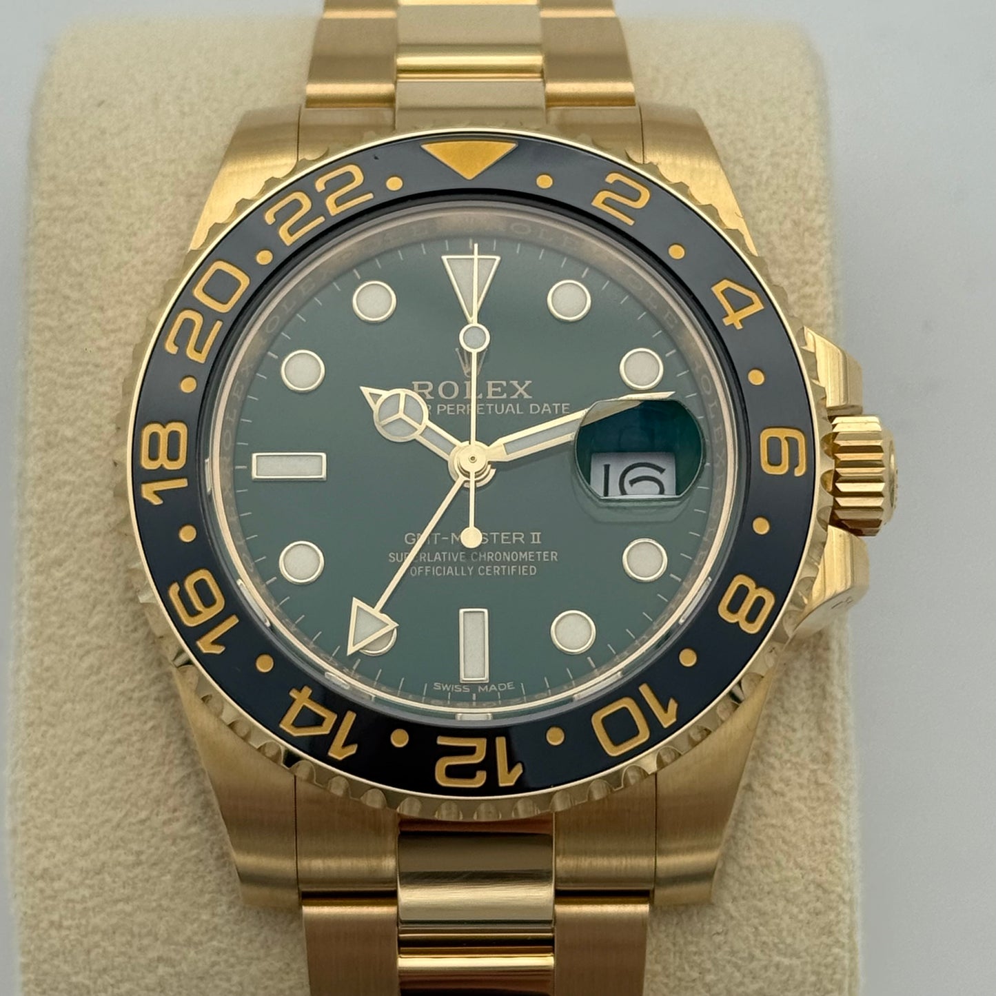 GMT Master II Vollgold, grün, ungetragen