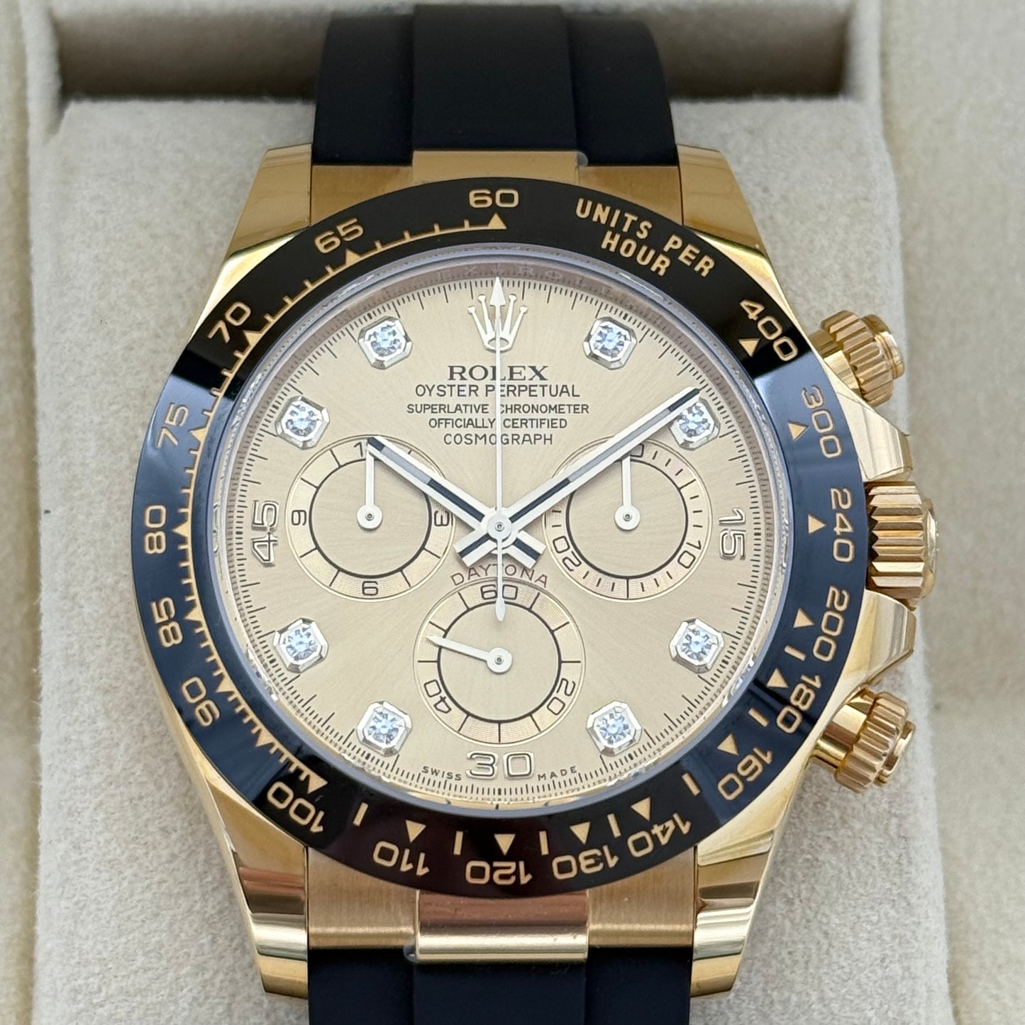 Daytona Oysterflex Diamanten, ungetragen