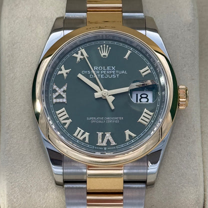 Datejust 36, Stahlgold (Grün)