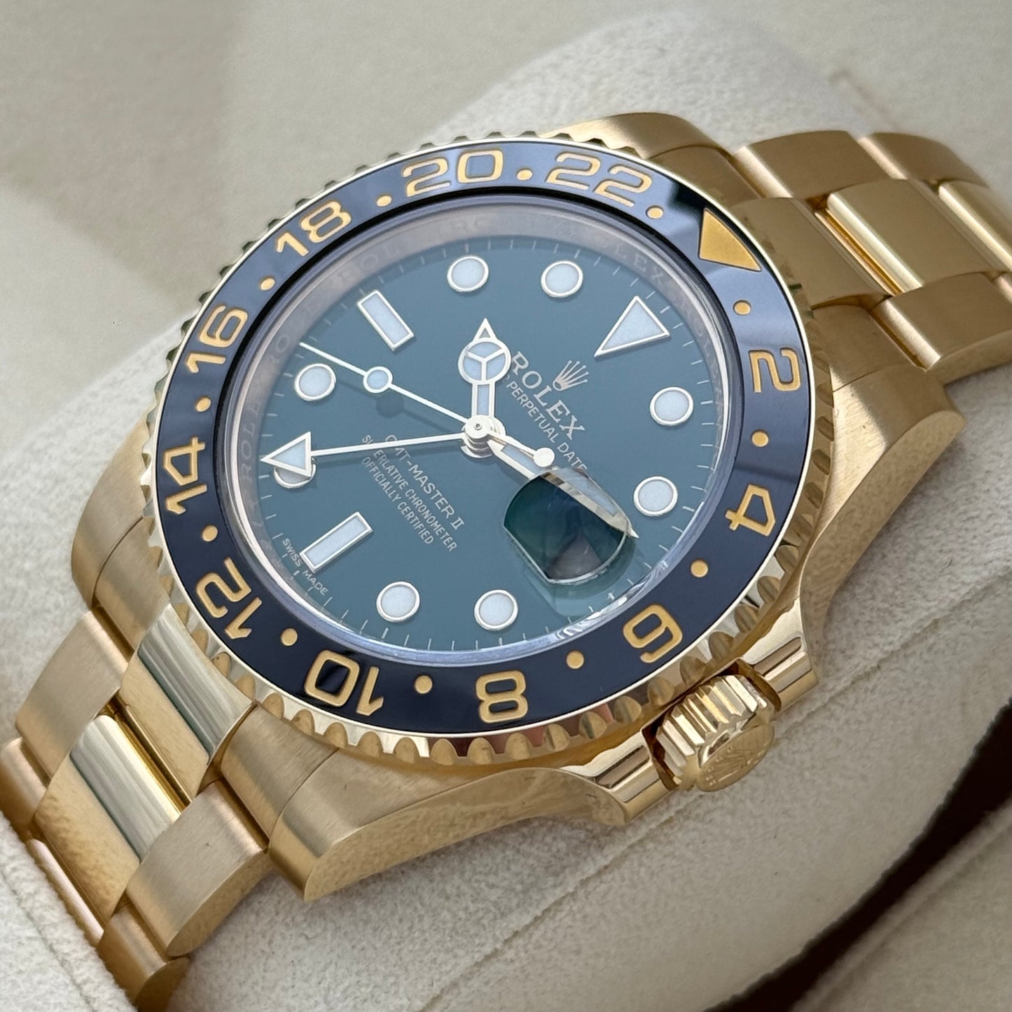 GMT Master II Vollgold, grün, ungetragen