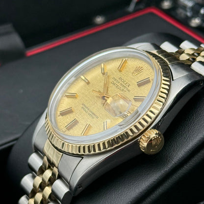 Datejust 36, Stahlgold Linen Dial