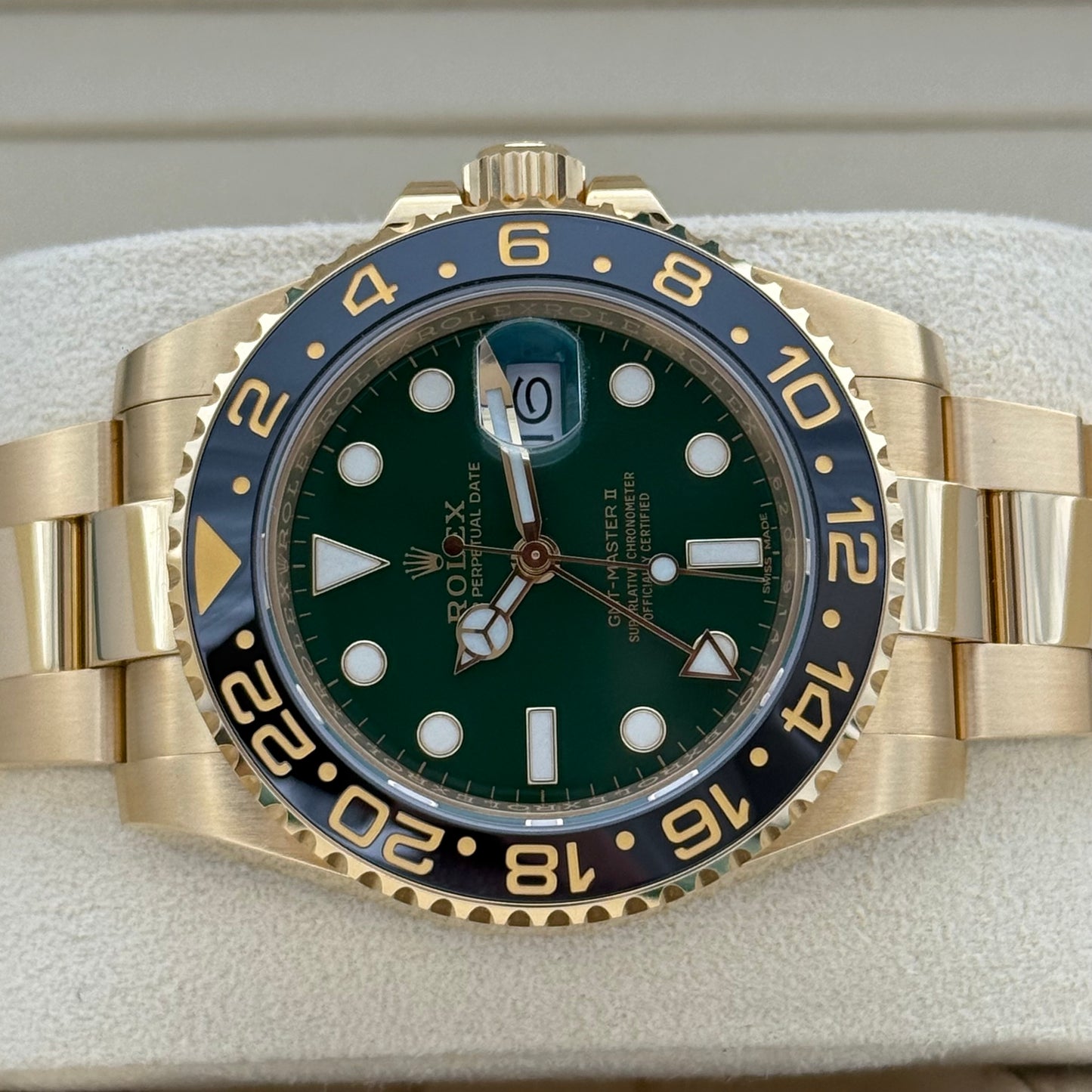 GMT Master II Vollgold, grün, ungetragen