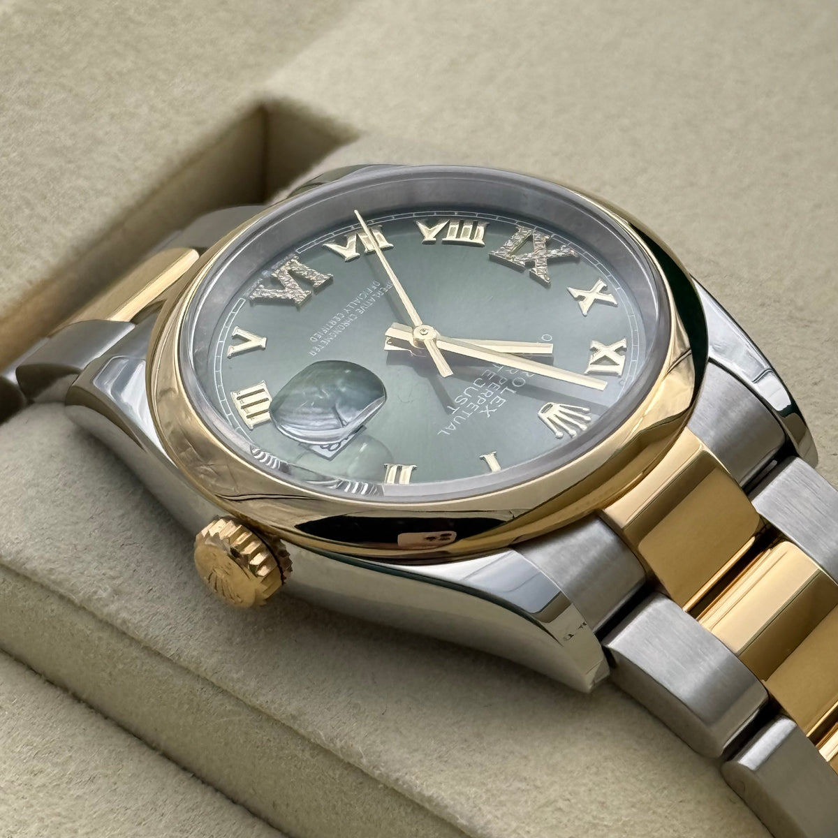 Datejust 36, Stahlgold (Grün)