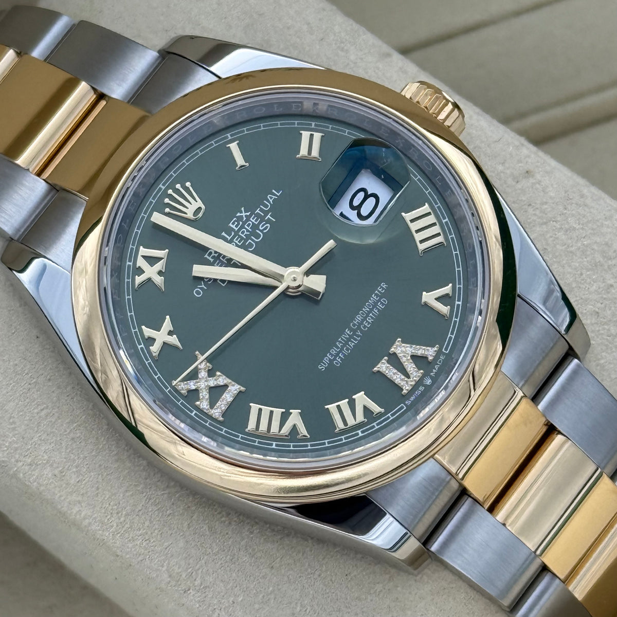 Datejust 36, Stahlgold (Grün)