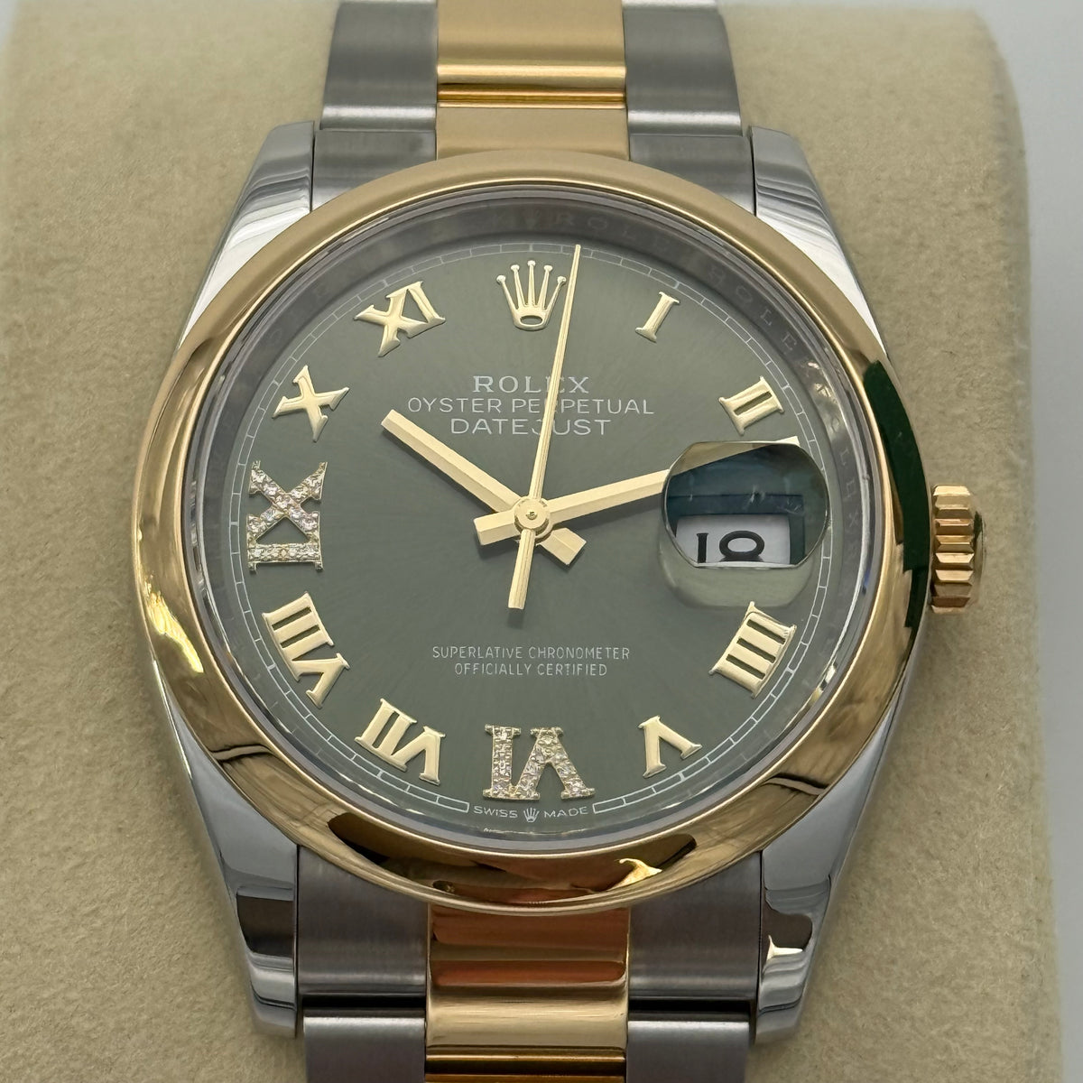 Datejust 36, Stahlgold (Grün)