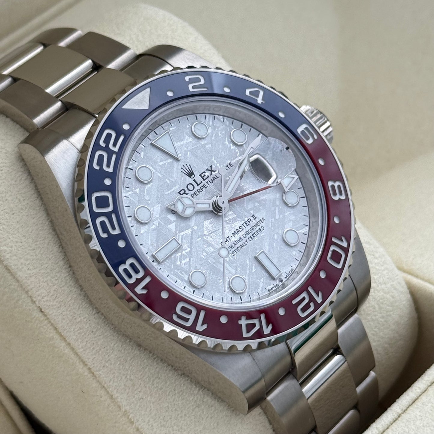 GMT Master II, Weißgold, Meteorit