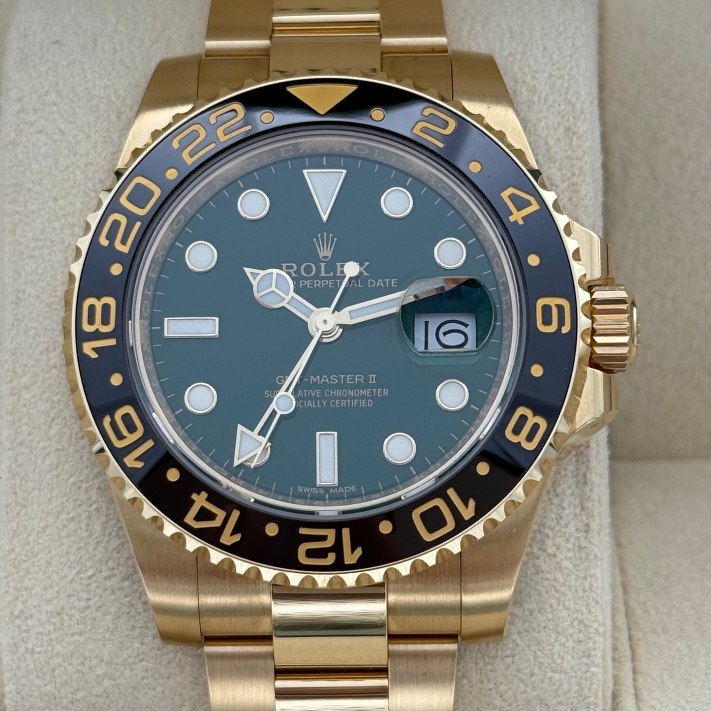 GMT Master II Vollgold, grün, ungetragen