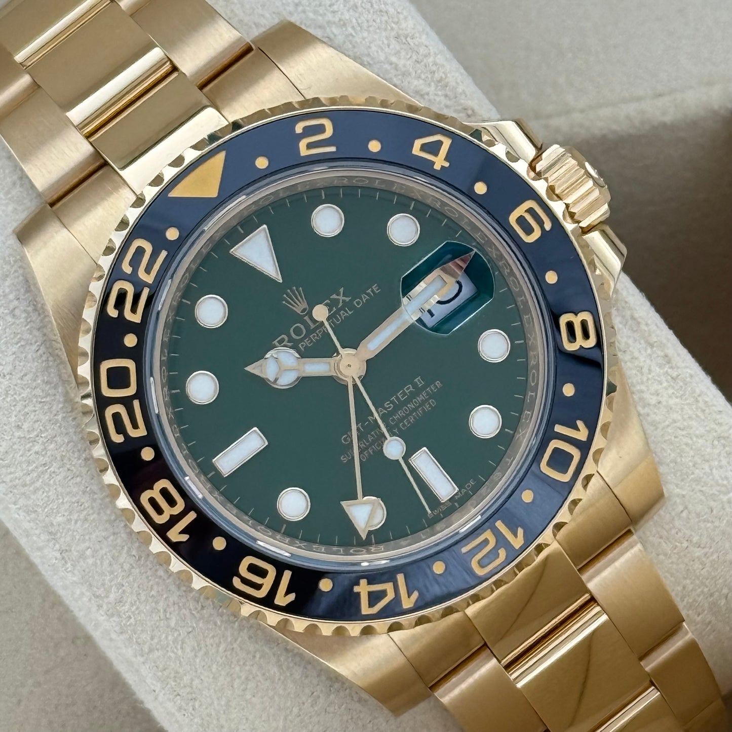 GMT Master II Vollgold, grün, ungetragen